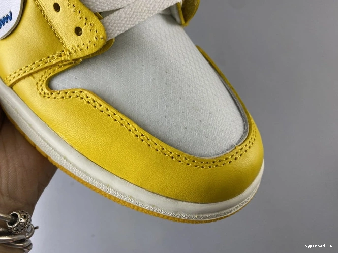 White NRG Dark x Yellow-Cone Jordan Powder 1 Off-White Air AQ0818-149 0702